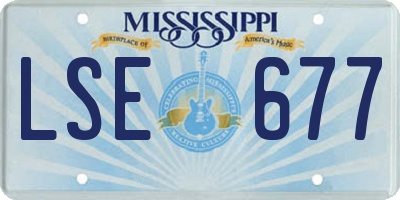 MS license plate LSE677