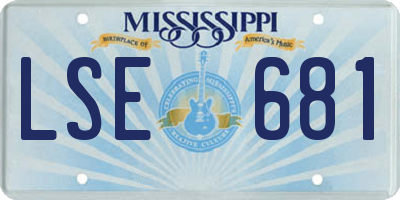 MS license plate LSE681