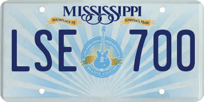 MS license plate LSE700