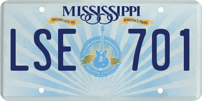 MS license plate LSE701
