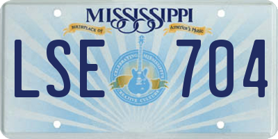 MS license plate LSE704