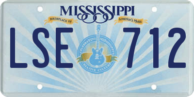 MS license plate LSE712