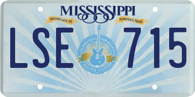 MS license plate LSE715