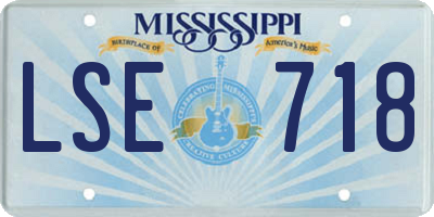 MS license plate LSE718