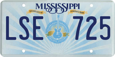 MS license plate LSE725