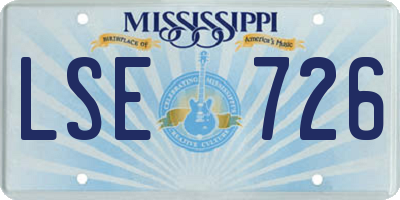 MS license plate LSE726