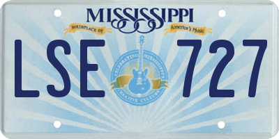 MS license plate LSE727