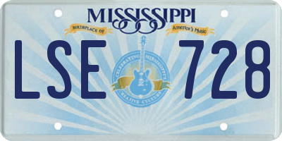 MS license plate LSE728