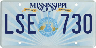 MS license plate LSE730