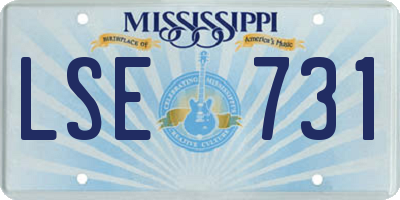 MS license plate LSE731