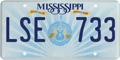 MS license plate LSE733