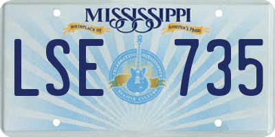 MS license plate LSE735