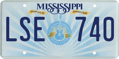 MS license plate LSE740