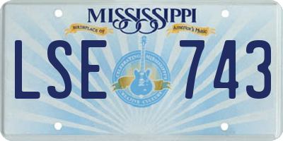 MS license plate LSE743