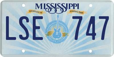 MS license plate LSE747