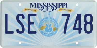 MS license plate LSE748