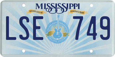 MS license plate LSE749