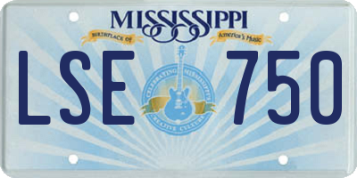 MS license plate LSE750