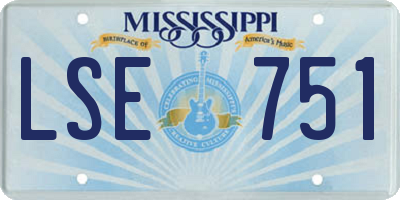 MS license plate LSE751
