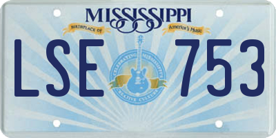 MS license plate LSE753
