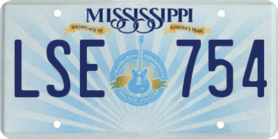 MS license plate LSE754