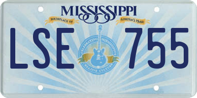 MS license plate LSE755