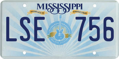 MS license plate LSE756