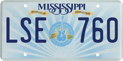 MS license plate LSE760