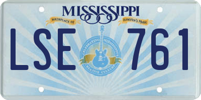 MS license plate LSE761