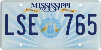 MS license plate LSE765