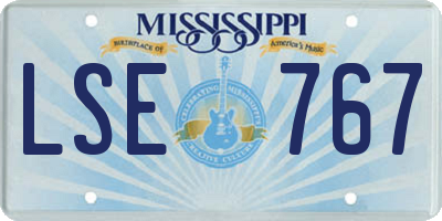 MS license plate LSE767