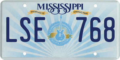 MS license plate LSE768