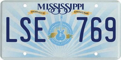 MS license plate LSE769