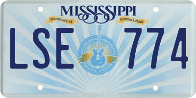 MS license plate LSE774