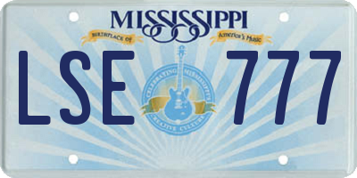 MS license plate LSE777