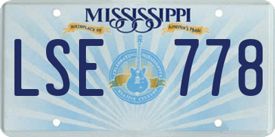MS license plate LSE778
