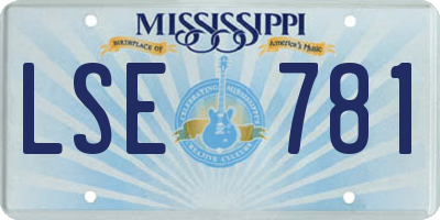 MS license plate LSE781