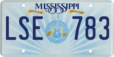 MS license plate LSE783
