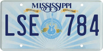 MS license plate LSE784
