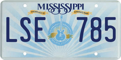 MS license plate LSE785