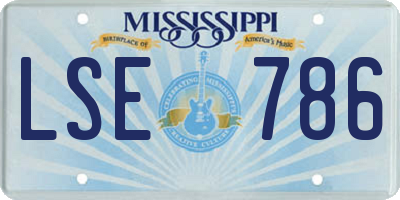 MS license plate LSE786