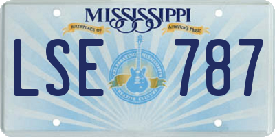 MS license plate LSE787