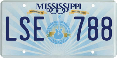 MS license plate LSE788