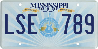 MS license plate LSE789