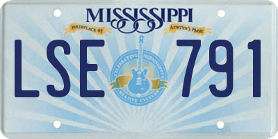 MS license plate LSE791