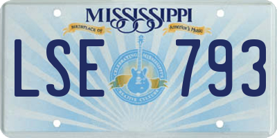 MS license plate LSE793