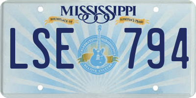 MS license plate LSE794