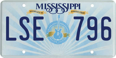 MS license plate LSE796