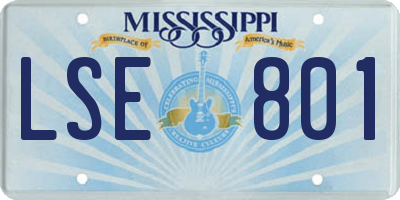 MS license plate LSE801