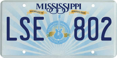 MS license plate LSE802